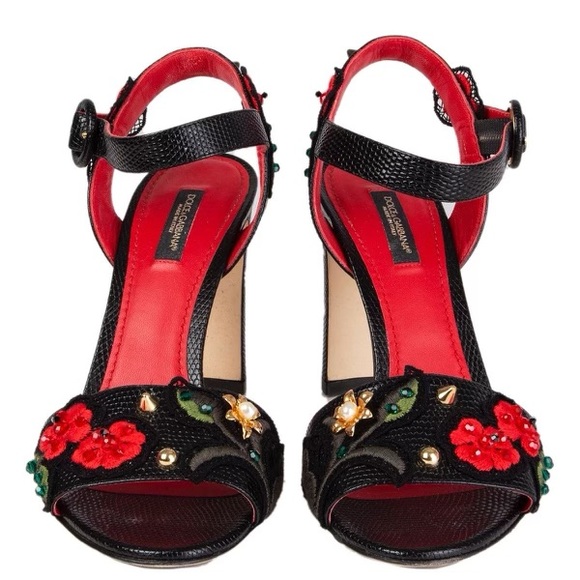 Dolce & Gabbana Shoes - Dolce & Gabbana Embossed Leather Heels